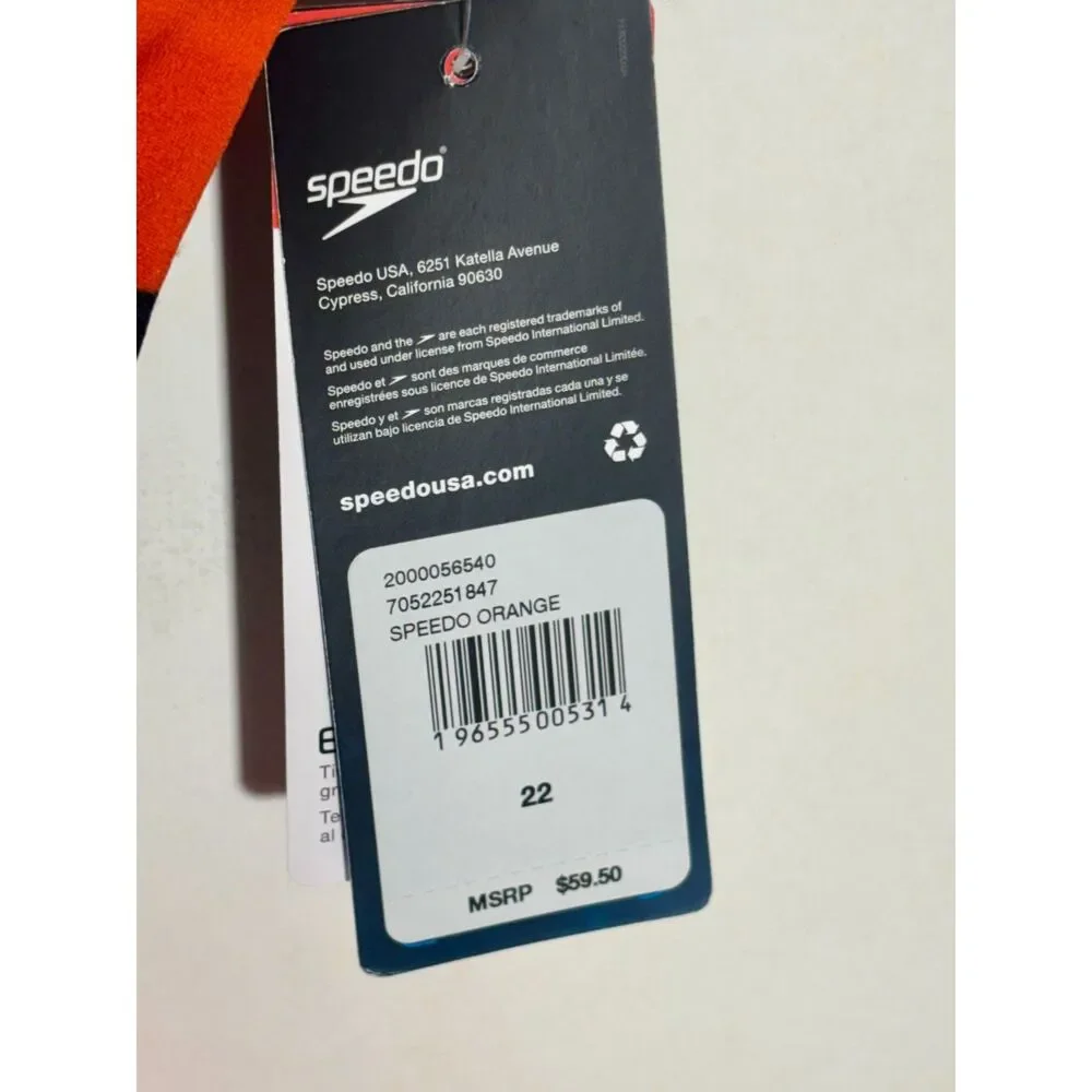 Speedo Endurance+ Youth 22 Jammer Orange Gray Black Competition Swimsuit NWT